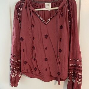 Embroidered Women's Top - Pink